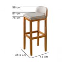 Ver imagem 5 de Kit 4 Banquetas Minimalista Estofada Reforçada Sala Estar Acabamento Semi Brilho Pé Madeira Maciç