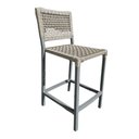 Ver imagem 2 de Conjunto Bistrô Champanheira Cinza Tampo Ripado e 2 Banquetas França Corda Náutica Areia