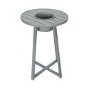 Ver imagem 3 de Conjunto Bistrô Champanheira Cinza Tampo Ripado e 2 Banquetas França Corda Náutica Areia