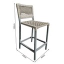 Ver imagem 4 de Conjunto Bistrô Champanheira Cinza Tampo Ripado e 2 Banquetas França Corda Náutica Areia