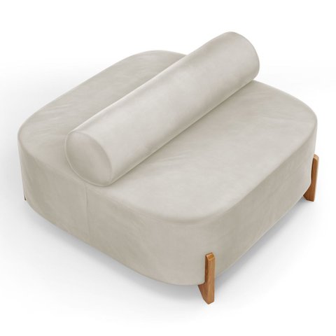 Sofá Ilha Orgânico Living Closet Evo 125cm 02 Lugares Veludo Bege Claro - Desk Design