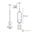 Ver imagem 5 de Luminária de Teto Pendente Pêndulo Cobre Polido com Globo de Vidro Leitoso 1xg9 Bivolt