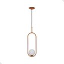 Ver imagem 1 de Luminária de Teto Pendente Pêndulo Cobre Polido com Globo de Vidro Leitoso 1xg9 Bivolt