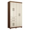 Guarda Roupa Solteiro Verona 6.2 6 Portas 2 Gavetas Jatobá/areia com Pés - Santos Andirá - 1