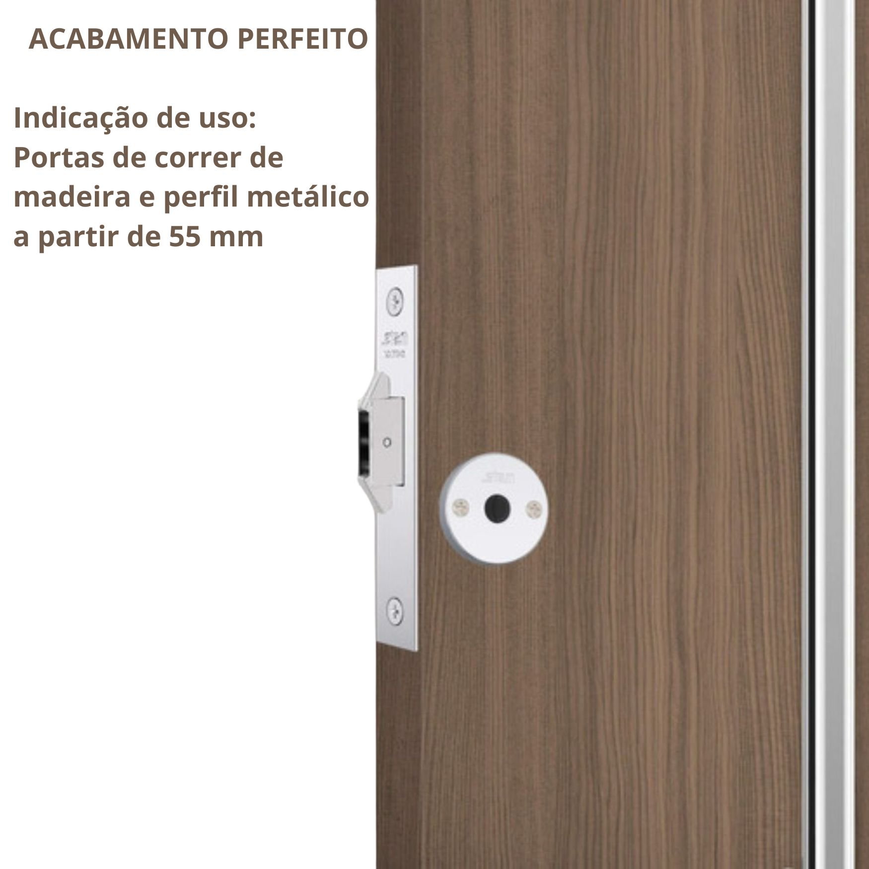 Fechadura para Porta de Correr Simples 1008 Chave Tetra Stam - 2