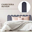 Ver imagem 3 de Cabeceira Nuvem Casal Facil Instalação 7 Placas 45cm Suede:azul Marinho