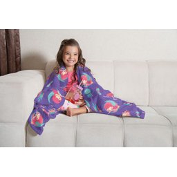 Manta Infantil Fleece de Sofá Sereia Oceano Lepper - 1