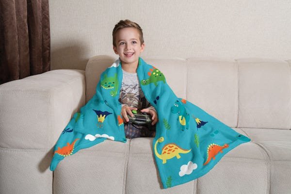 Manta Infantil Fleece de Sofá Dino Pré-História Lepper