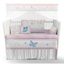 Ver imagem 4 de Kit Berço Enxoval de Bebê Floral Borboletas - Kt567