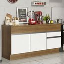 Ver imagem 3 de Balcão de Pia Armário de Cozinha 150 cm 2 Portas e 2 Gavetas (Com Tampo) Rustic/Branco Glamy Madesa