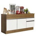 Ver imagem 1 de Balcão de Pia Armário de Cozinha 150 cm 2 Portas e 2 Gavetas (Com Tampo) Rustic/Branco Glamy Madesa