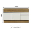 Ver imagem 4 de Balcão de Pia Armário de Cozinha 150 cm 2 Portas e 2 Gavetas (Com Tampo) Rustic/Branco Glamy Madesa