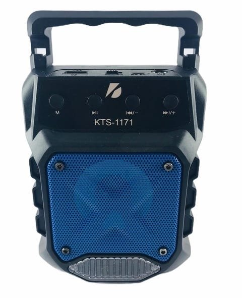 Caixa de Som Portátil com Bluetooth Kts-1171 -Cor Preta/Azul - 3