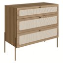 Ver imagem 1 de Cômoda para Quarto 3 Gavetas Pé Metal Arlo A10 Hanover Dourado - Mpozenato