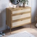 Ver imagem 2 de Cômoda para Quarto 3 Gavetas Pé Metal Arlo A10 Hanover Dourado - Mpozenato
