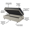 Ver imagem 5 de Cama Box com Baú Solteiro 88x188 com Colchão Adapto Molas Ensacadas Ecoflex Courino Linho