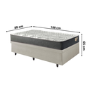 Ver imagem 2 de Cama Box com Baú Solteiro 88x188 com Colchão Adapto Molas Ensacadas Ecoflex Courino Linho