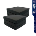 Ver imagem 4 de Puff Colchonete Dobrável Sofá 3 em 1 Multiuso Portátil:Kit 2 Unid/Solteiro