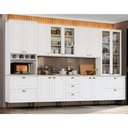 Ver imagem 1 de Cozinha Modulada com Pés 343cm 13 Portas 7 Gavetas Americana Henn - Branco/calcare