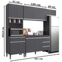 Ver imagem 3 de Cozinha Modulada Andréia 240 Cm com Tampo Cinza Ajl