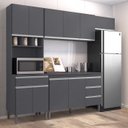 Ver imagem 2 de Cozinha Modulada Andréia 240 Cm com Tampo Cinza Ajl