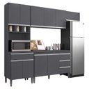 Ver imagem 1 de Cozinha Modulada Andréia 240 Cm com Tampo Cinza Ajl
