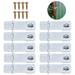 Dobradiça Porta Cadeado Fecho Trinco Zincado 9,5cm para Portão Gaveta Armário | Silvana | Kit 10 Un - 3