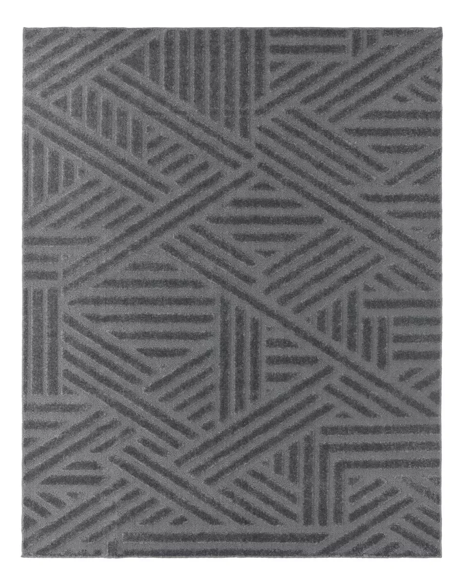 Ver imagem 1 de Tapete Sala Alto Relevo Realce Trama Grafite 300x400 Cm 3x4m