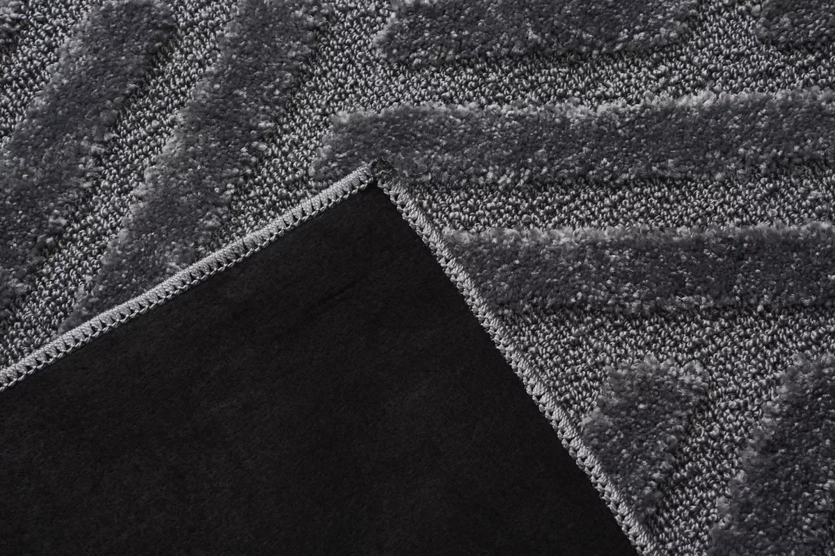 Ver imagem 3 de Tapete Sala Alto Relevo Realce Trama Grafite 300x400 Cm 3x4m