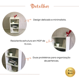Estante Multiuso para Livros Baixa 2 Prateleiras Clean 81cmx45cm - 6