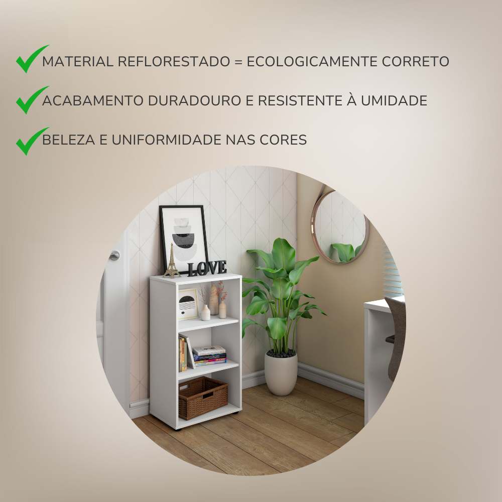 Estante Multiuso para Livros Baixa 2 Prateleiras 81cmx45cm - 12