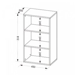 Estante Multiuso para Livros Baixa 2 Prateleiras Clean 81cmx45cm - 4
