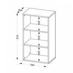 Estante de Livros 45cmx81cm Multiuso Baixa 2 Prateleiras - 4