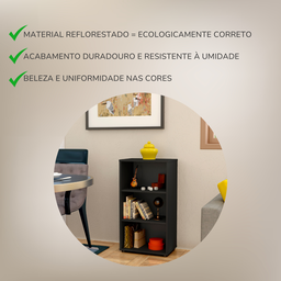 Estante de Livros 45cmx81cm Multiuso Baixa 2 Prateleiras - 12