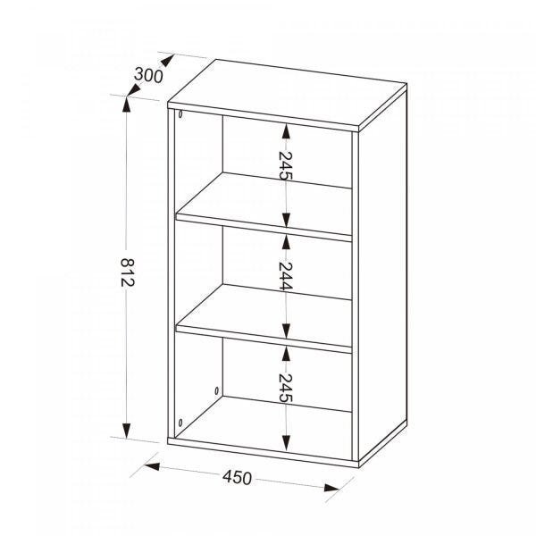 Estante Multiuso para Livros Baixa 2 Prateleiras 81cmx45cm - 4