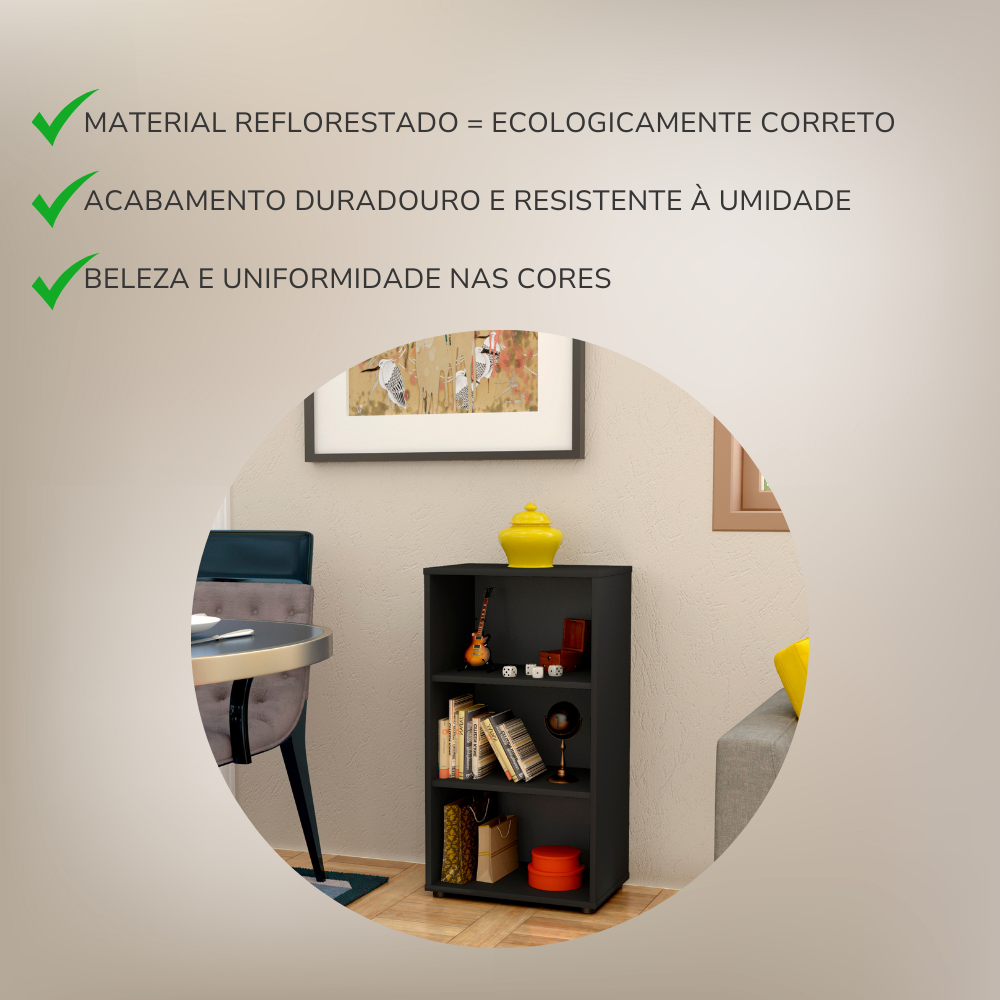 Estante Multiuso para Livros Baixa 2 Prateleiras 81cmx45cm - 12