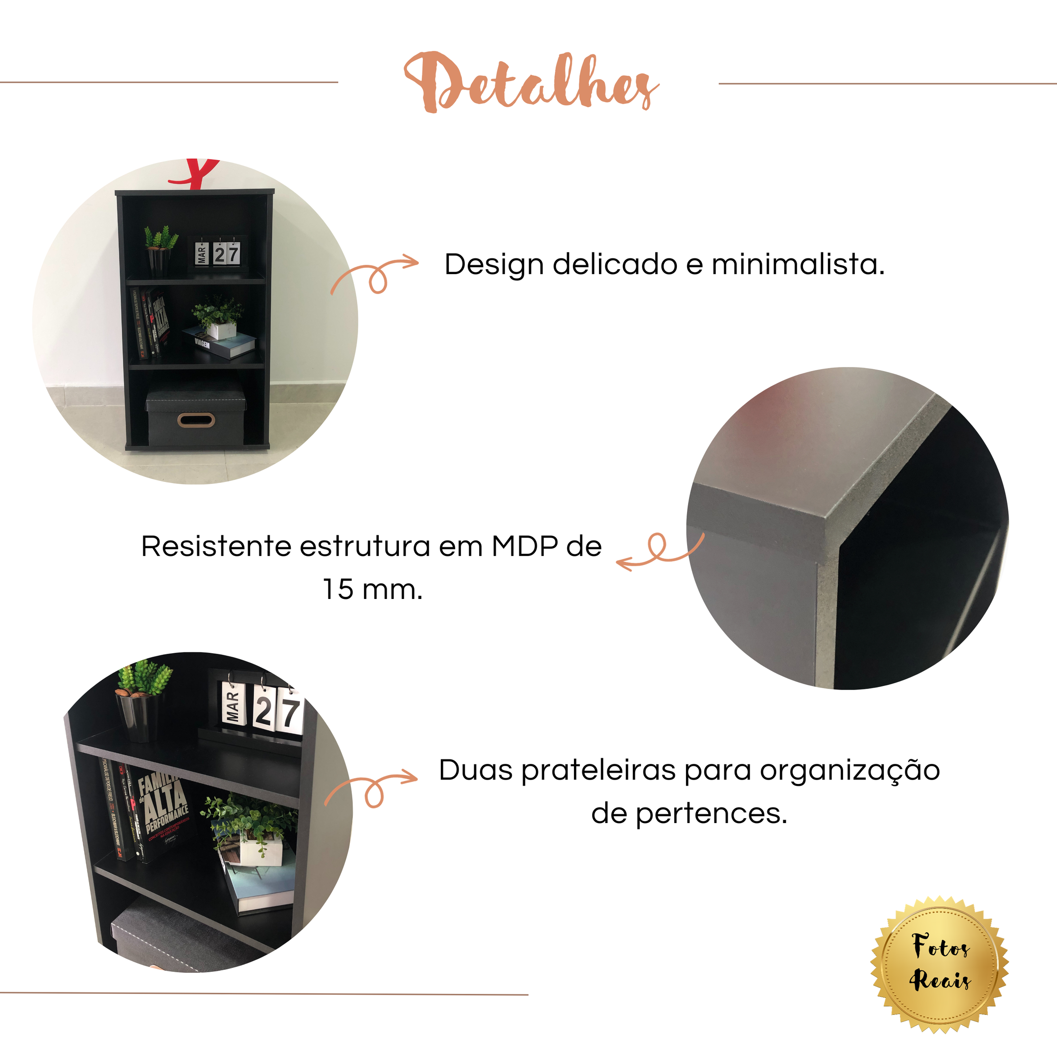 Estante Multiuso para Livros Baixa 2 Prateleiras 81cmx45cm - 6