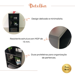 Estante de Livros 45cmx81cm Multiuso Baixa 2 Prateleiras - 6