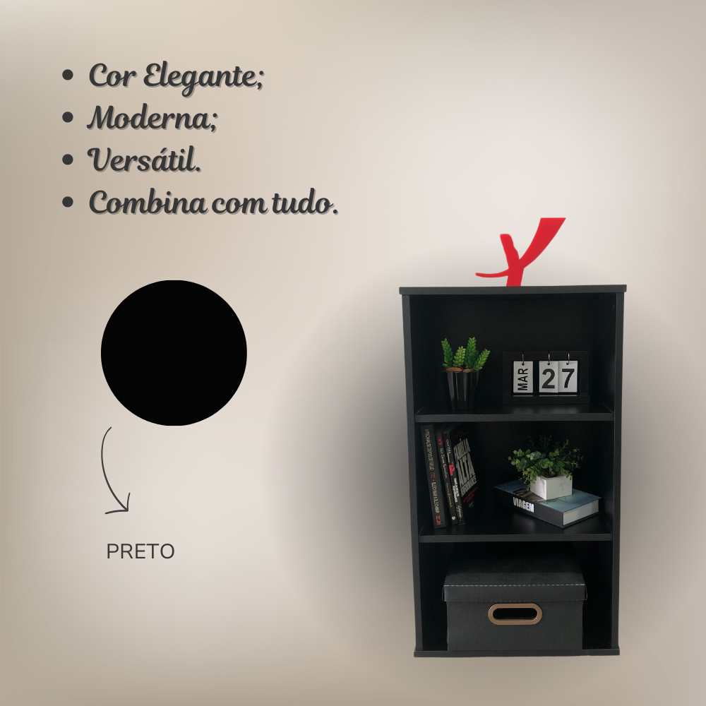 Estante Multiuso para Livros Baixa 2 Prateleiras 81cmx45cm - 11