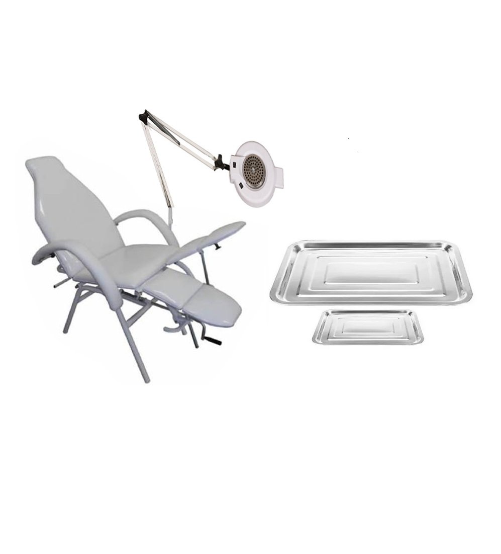 Cadeira de Podologia Mecânica com Exaustor e Luminária Fiscomed Cadeira para Podologia - 1