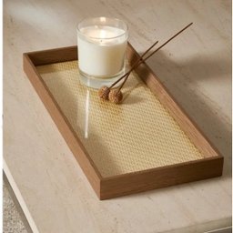 Bandeja Retangular em Mdf com Rattan 45 X 27 X 3cm Mart - 2