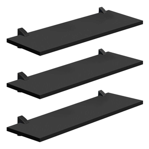Kit com 3 Prateleiras Mdp Black 20x40 com Suportes D-core
