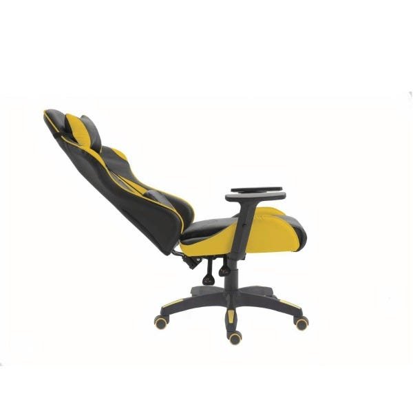 Cadeira Star Game Performer Reclinável em Couro Pu Amarela e Preta - Wg-03 - 3