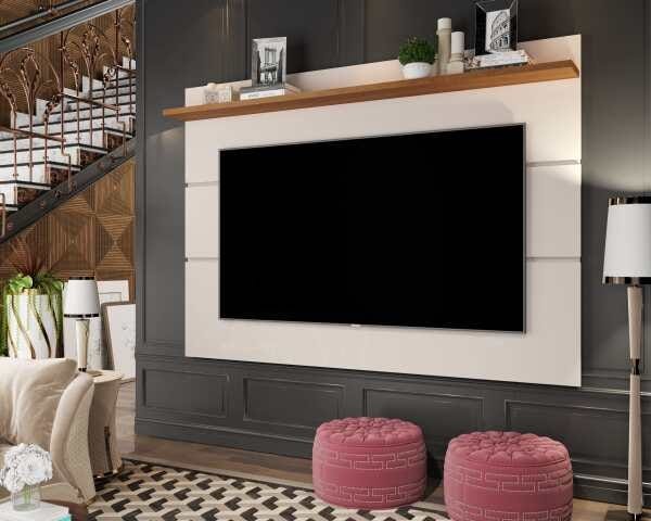 Painel Germai Vivare 180cm TV 72 Polegadas Off White/Freijó - 2