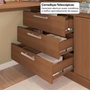 Ver imagem 3 de Penteadeira em L com 2 Portas e 3 Gavetas Flex Multimóveis Crrui-CMO001 Madeirado