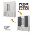 Ver imagem 3 de Guarda-Roupa New Tóquio 3 Portas 9 Gavetas com Espelho Maxel Branco/Niquel Flex