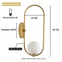 Ver imagem 3 de Arandela Luminária Madrid Globo 10 Cm Moderno Dourado Fosco
