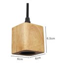 Ver imagem 3 de Lustre Pendente Rústico Quadrado em Madeira Tampa Canopla Regulável 1,20m para Teto Fio Pp Bocal Soq