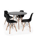 Ver imagem 1 de Kit Mesa Jantar Eiffel 90cm Preta + 4 Cadeiras Eames Eiffel Pretas