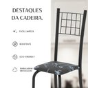 Ver mais imagens de Kit 4 Cadeiras Tubular 95x37x40cm Dany Preto